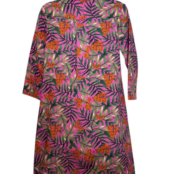 Perlavera Clara Felicia Floral Button Down Cotton Dress Small - Picture 5 of 6